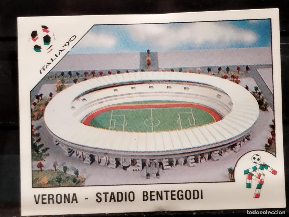 Football Stickers: PANINI. MUNDIAL DE FUTBOL ITALIA '90. N&ordm; 28. STADIO BENTEGODI. VERONA.