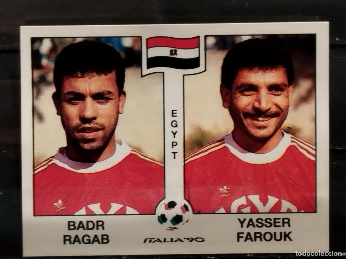 Cromos de f&uacute;tbol: PANINI. MUNDIAL DE FUTBOL ITALIA '90. N&ordm; 446. EGIPTO. BADR RAGAB Y YASSER FAROUK.