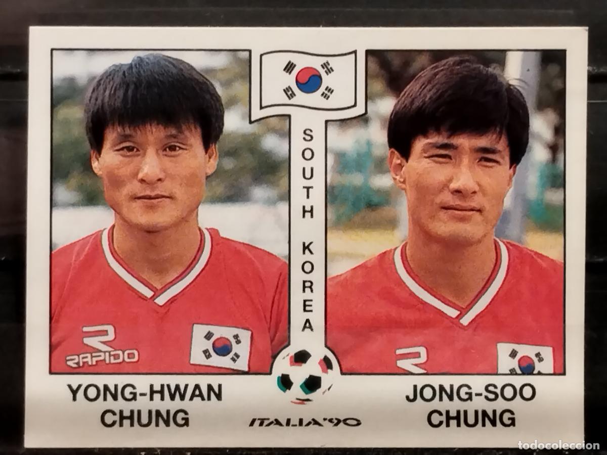 Cromos de f&uacute;tbol: PANINI. MUNDIAL DE FUTBOL ITALIA '90. N&ordm; 319. COREA DEL SUR. YONG-HWAN CHUNG Y JONG-SOO CHUNG