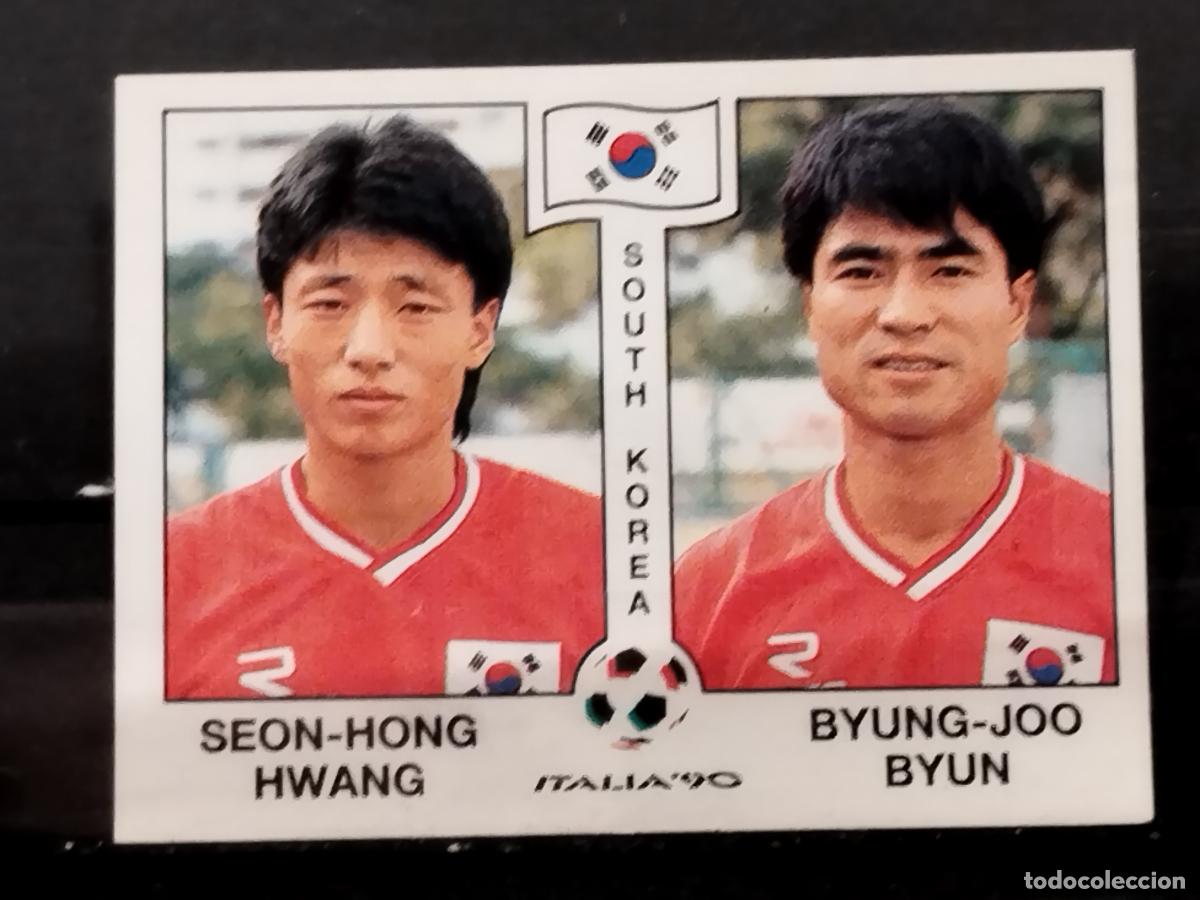 Figurine di Calcio: PANINI. MUNDIAL DE FUTBOL ITALIA '90. N&ordm; 324. COREA DEL SUR. SEON-HONG HWANG Y BYUNG-JOO BYUN