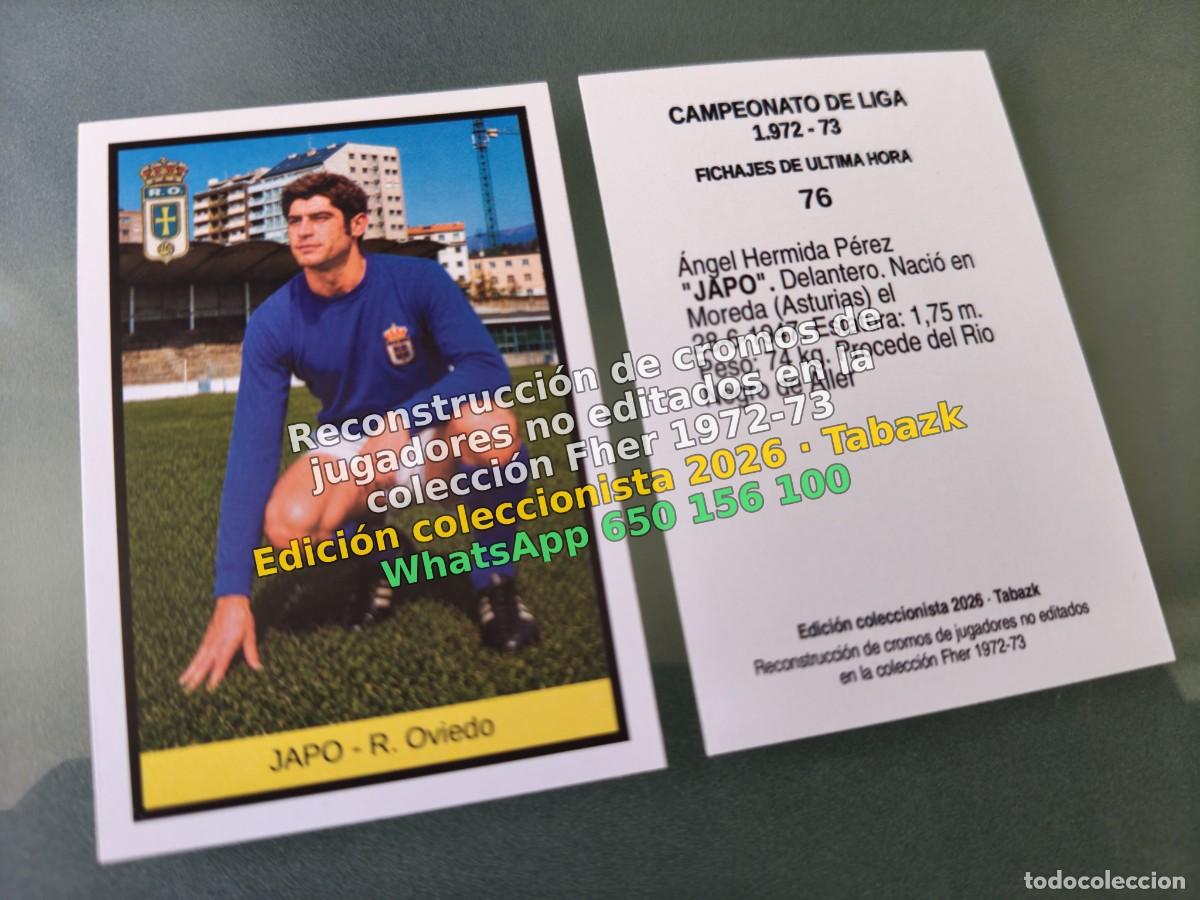 Cromos de f&uacute;tbol: CROMO 076 - JAPO - R. Oviedo FICHAJES DE ULTIMA HORA - FHER 1972-1973 DISGRA 72 73