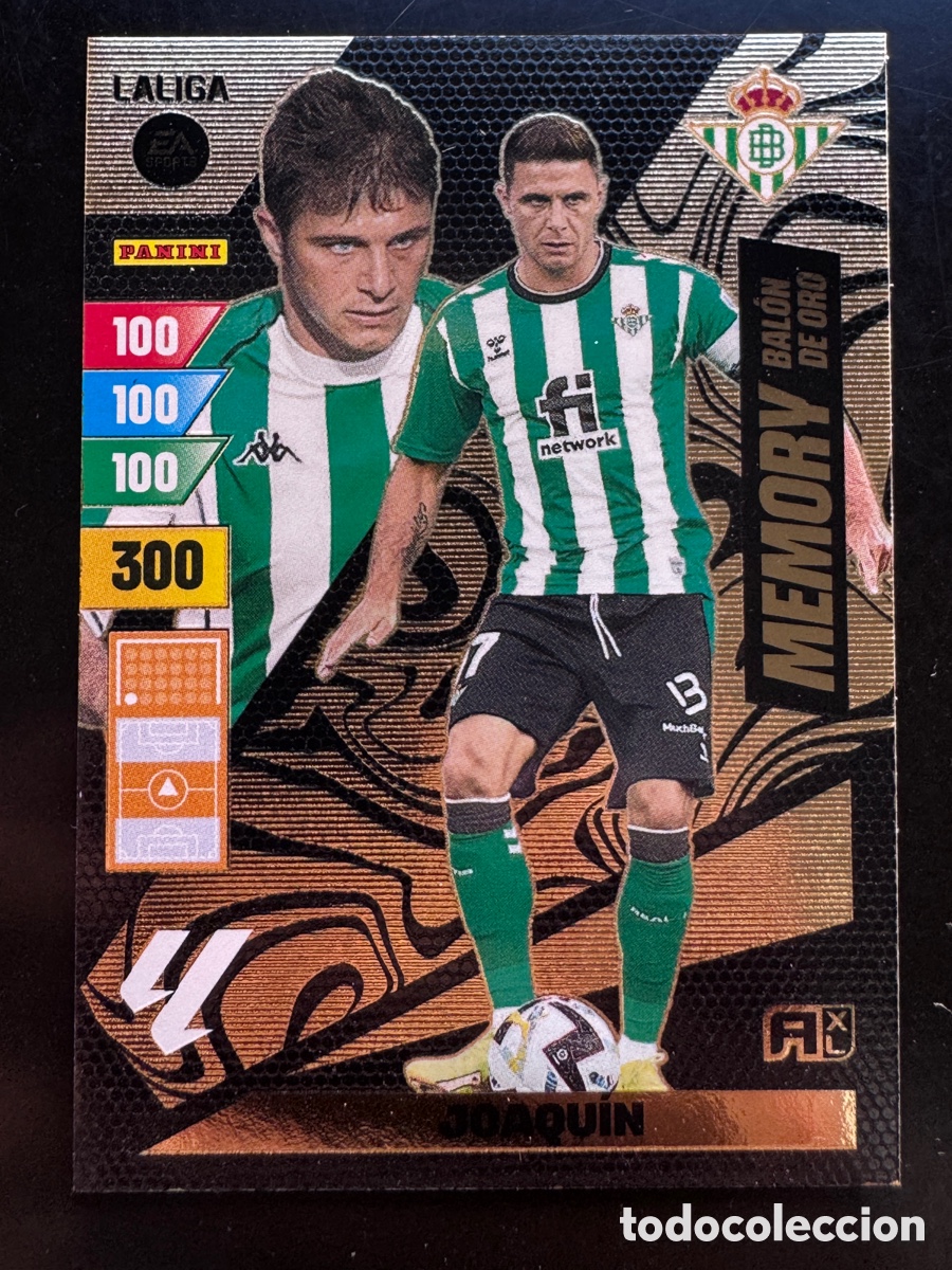 Cromos de f&uacute;tbol: Joaqu&iacute;n Memory Bal&oacute;n de Oro Betis Adrenalyn 2023/24