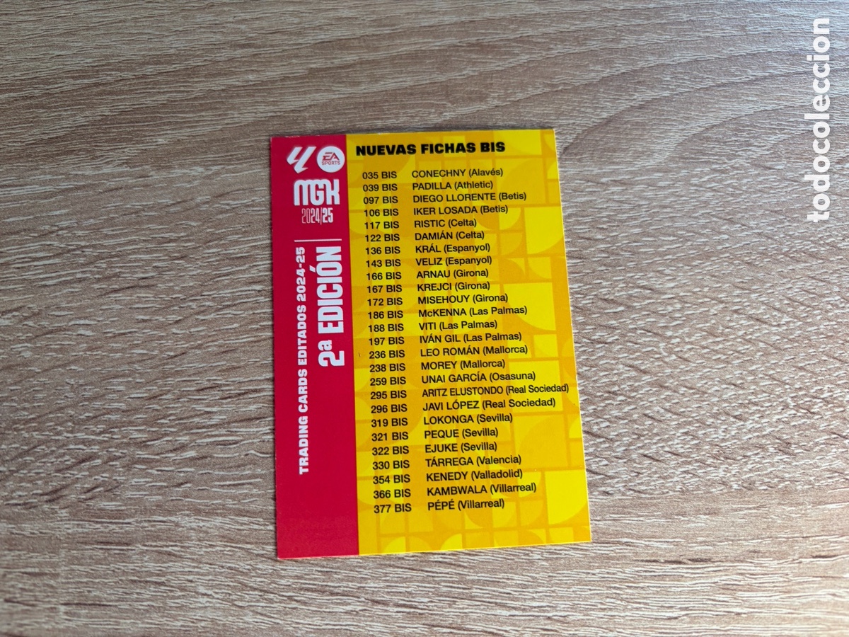 Cromos de f&uacute;tbol: LISTADO 2 SEGUNDA EDICI&Oacute;N MEGACRACKS MGK 2024 2025 24 25 PANINI