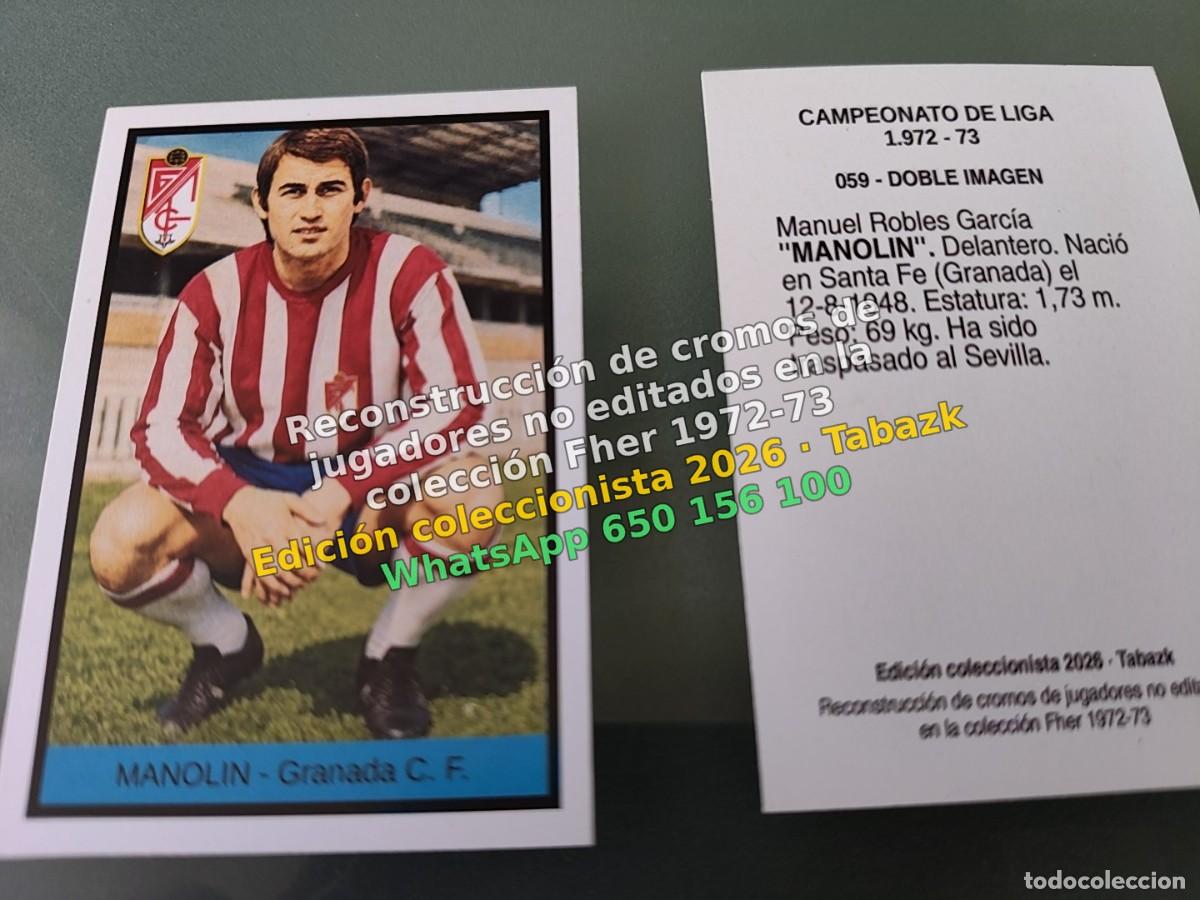 Cromos de f&uacute;tbol: Cromo MANOLIN - Granada C. F. - FHER 1972-1973 DISGRA 72 73 DOBLE IMAGEN