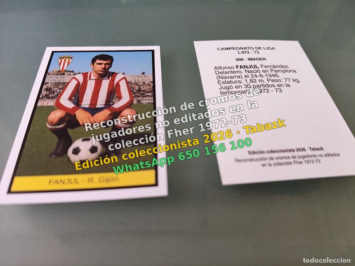 Cromos de f&uacute;tbol: Cromo FANJUL - R. Gijon - FHER 1972-1973 DISGRA 72 73 DOBLE IMAGEN