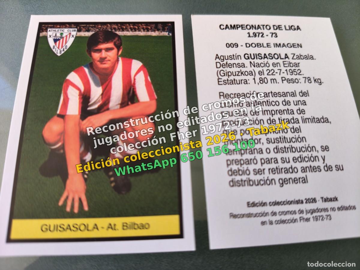 Cromos de f&uacute;tbol: Cromo GUISASOLA DIA IMPOSIBLE - At. Bilbao - FHER 1972-1973 DISGRA 72 73 DOBLE IMAGEN
