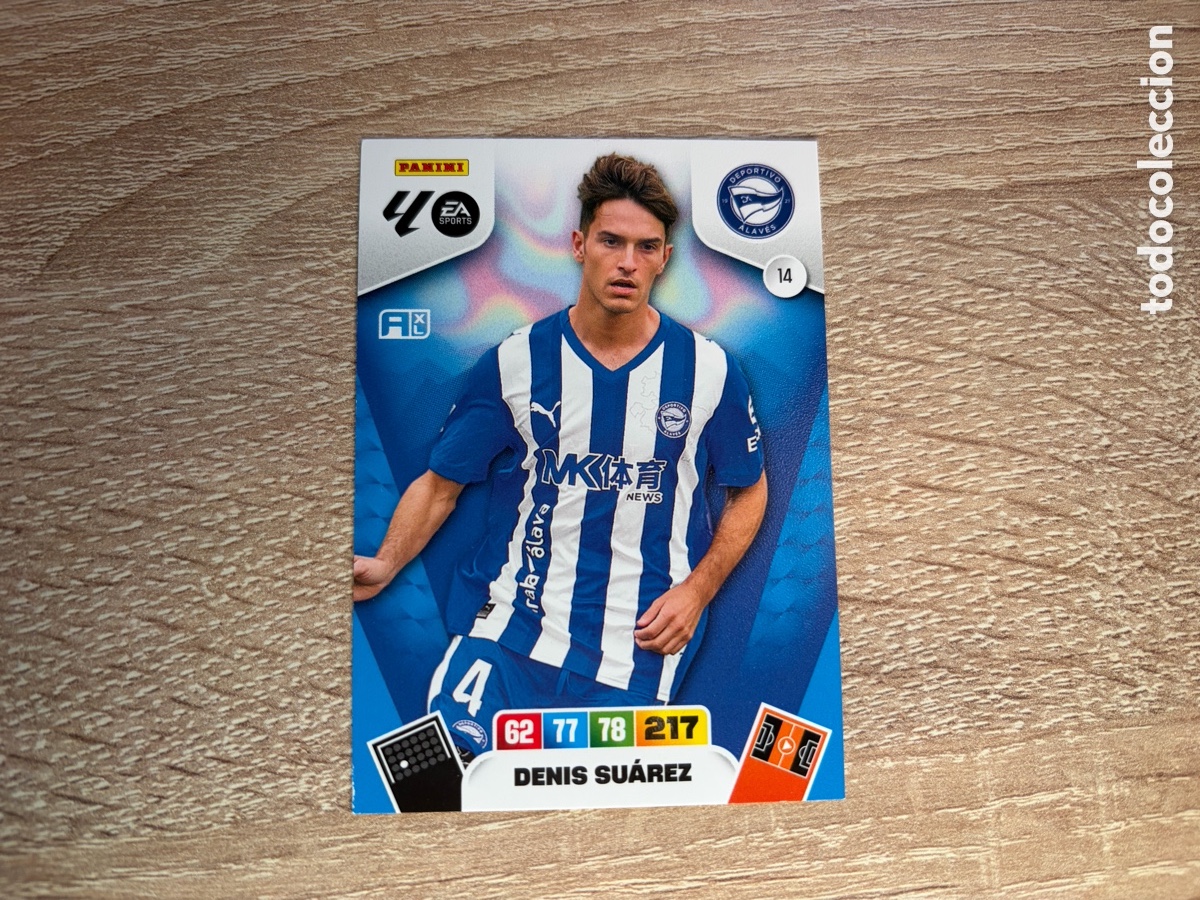 Cromos de f&uacute;tbol: 14 DENIS SU&Aacute;REZ ADRENALYN XL AXL 2025 2026 25 26 DEPORTIVO ALAV&Eacute;S