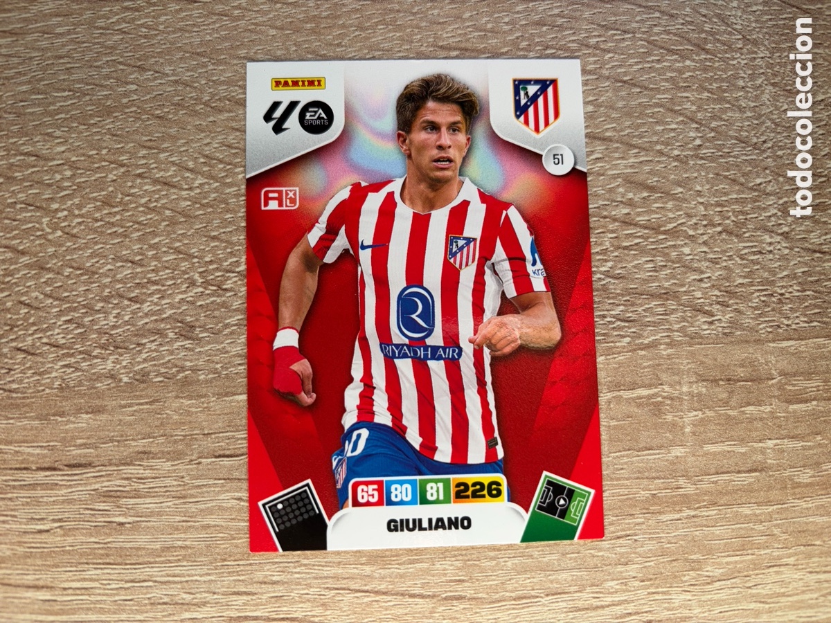 Cromos de f&uacute;tbol: 51 GIULIANO ADRENALYN XL AXL 2025 2026 25 26 ATL&Eacute;TICO DE MADRID