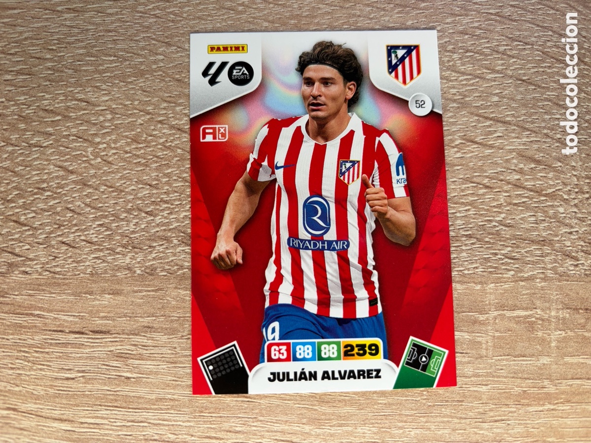 Cromos de f&uacute;tbol: 52 JULI&Aacute;N ALVAREZ ADRENALYN XL AXL 2025 2026 25 26 ATL&Eacute;TICO DE MADRID