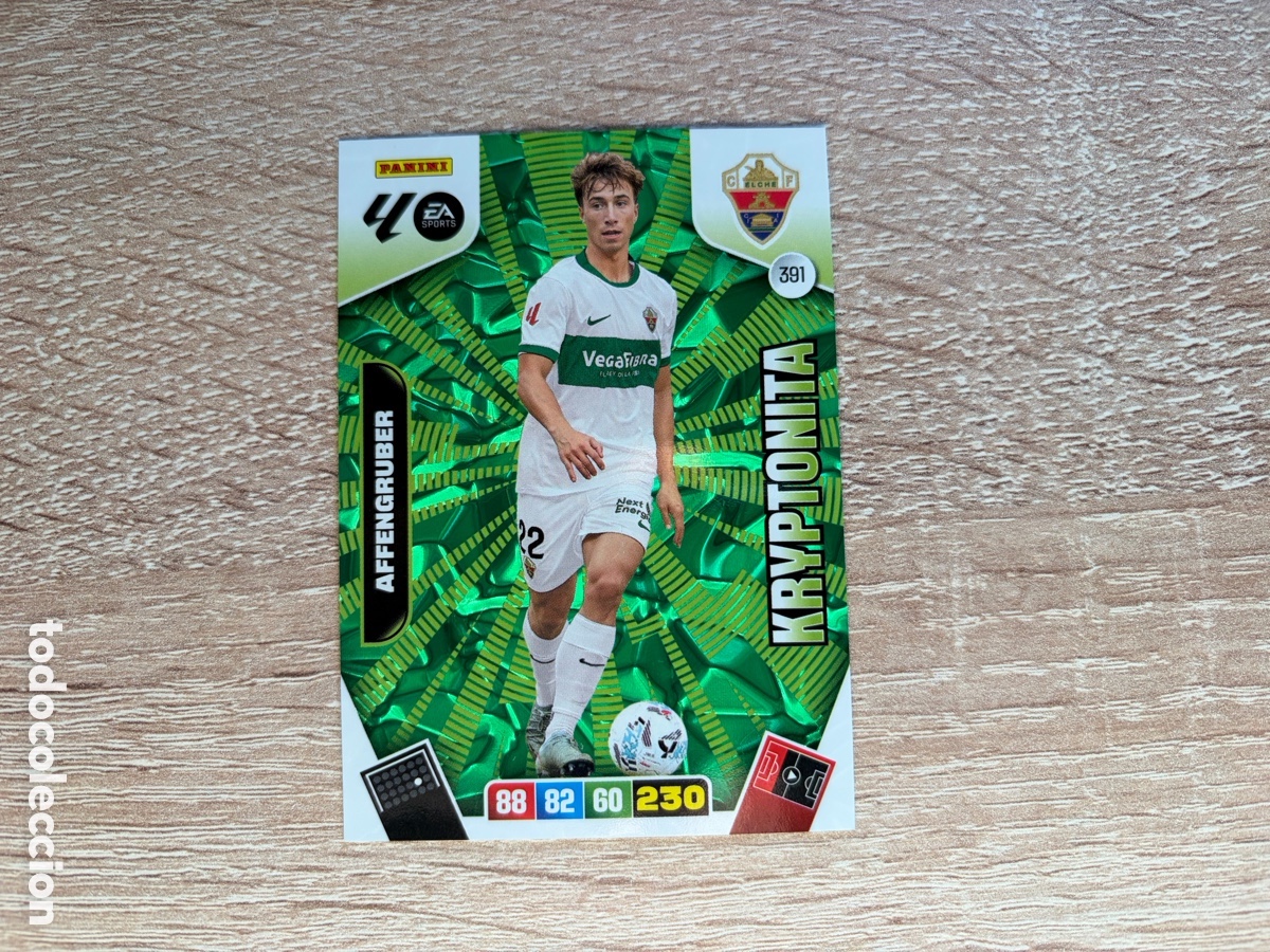 Cromos de f&uacute;tbol: 391 AFFENGRUBER KRYPTONITA ADRENALYN XL AXL 2025 2026 25 26 ELCHE CF