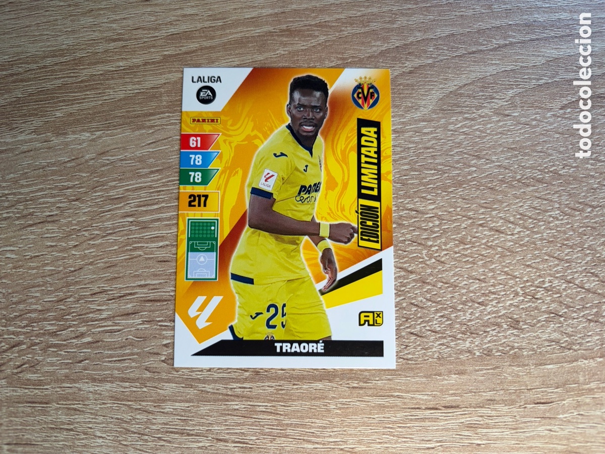 Cromos de f&uacute;tbol: 217 TRAOR&Eacute; EDICI&Oacute;N LIMITADA ADRENALYN XL AXL 2023 2024 23 24 VILLARREAL CF