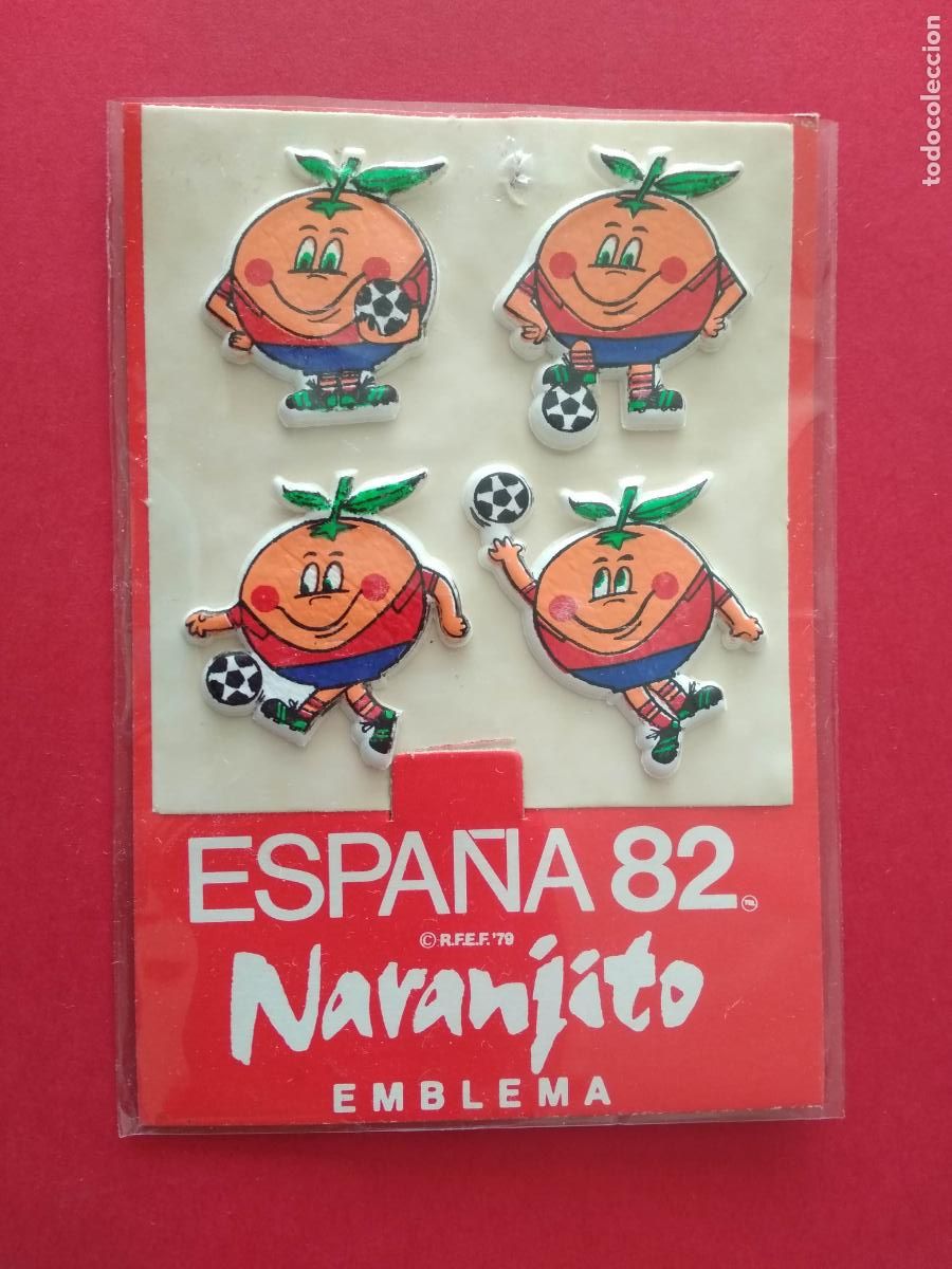 Cromos de f&uacute;tbol: PEGATINAS FUTBOL ESPA&Ntilde;A 82 MUNDIAL 1982 EMBLEMA NARANJITO
