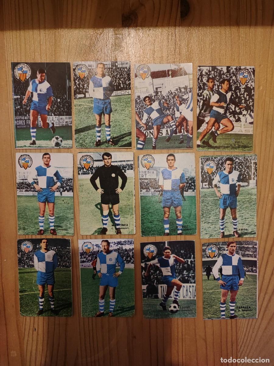 Cromos de f&uacute;tbol: LOTE 12 CROMOS CD SABADELL- FHER CAMPEONATO DE LIGA 1967 1968 67 68 -SIN PEGAR NUEVO