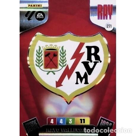 Cromos de f&uacute;tbol: ESCUDO RAYO VALLECANO n&uacute;mero 271 cromo Adrenalyn XL 25-26 2025-2026