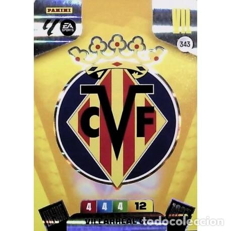 Cromos de f&uacute;tbol: ESCUDO VILLAREAL CF n&uacute;mero 343 cromo Adrenalyn XL 25-26 2025-2026
