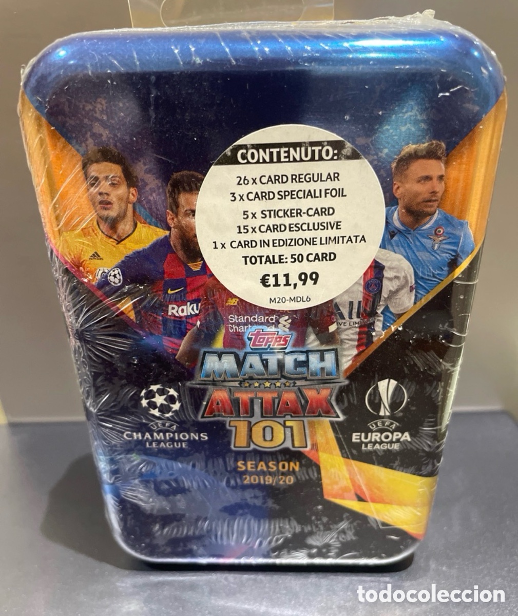 Figurine di Calcio: Lata 50 cartas Match Attax 101 2019-20 UCL TOPPS 24 cartas especiale