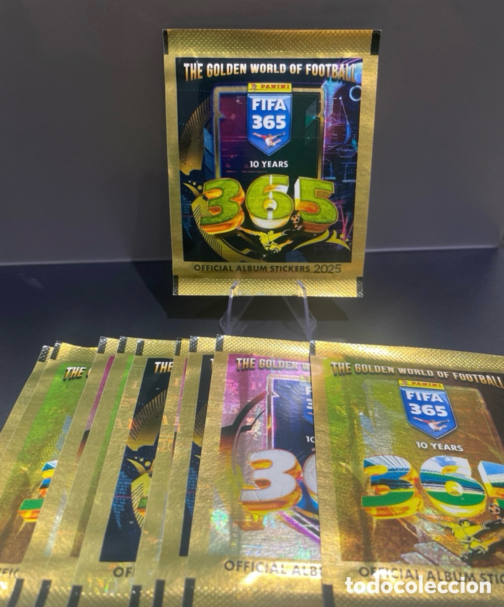 Figurine di Calcio: Lote 10 sobres cromos Panini FIFA 365 2025 10 Years Messi