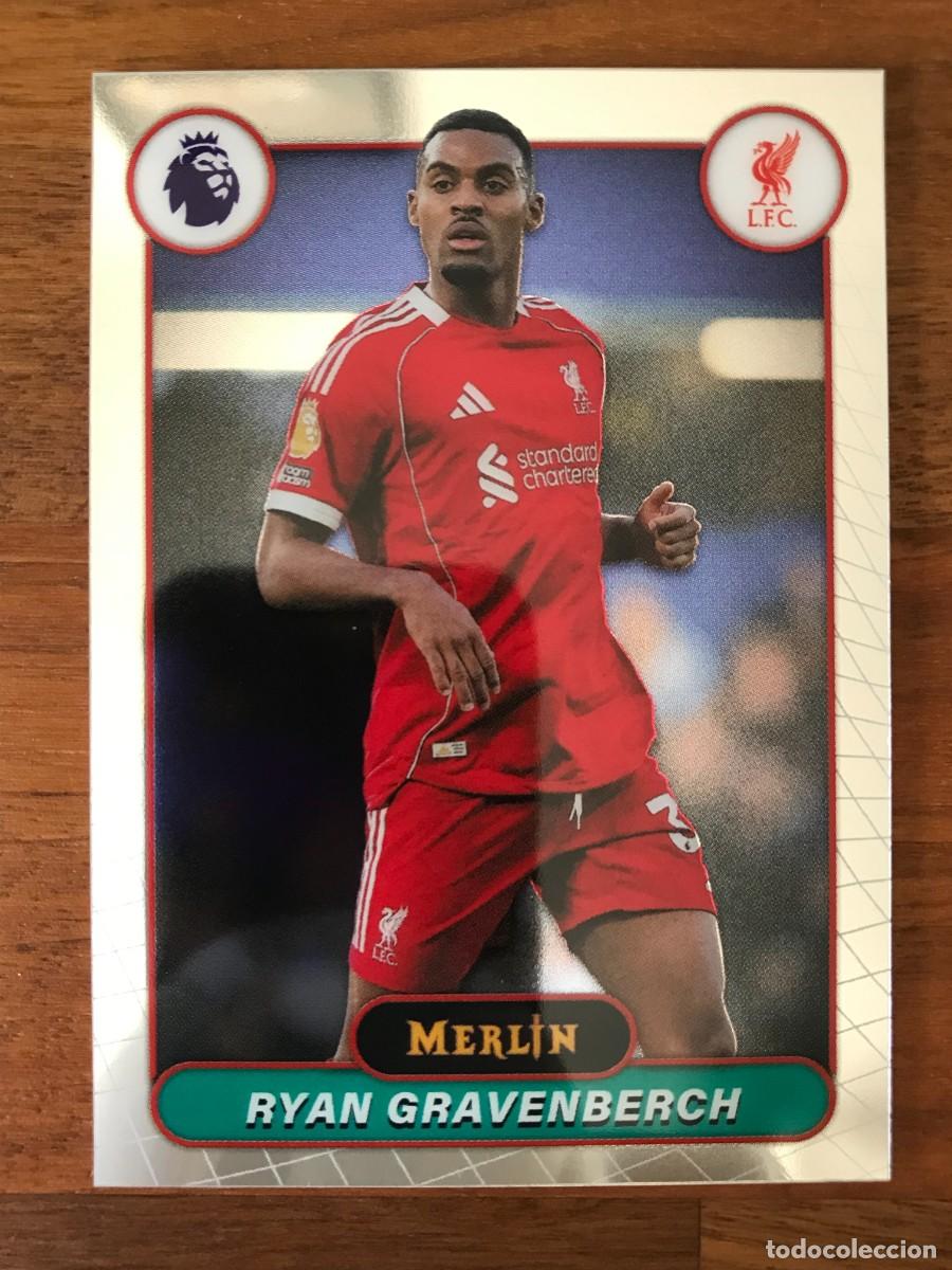 Cromos de f&uacute;tbol: RYAN GRAVENBERCH - LIVERPOOL - TOPPS CHROME MERLIN PREMIER LEAGUE 2025 2026 25 26
