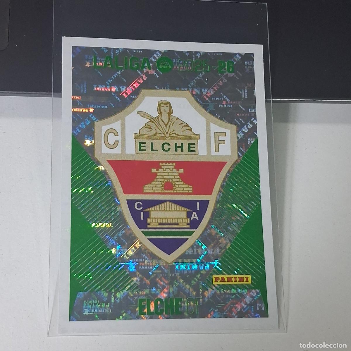 Cromos de f&uacute;tbol: D3 1 ESCUDO LOGO BADGE ELCHE LIGA ESTE 2025 2026 25 26 PANINI STICKERS CROMOS SPORTS