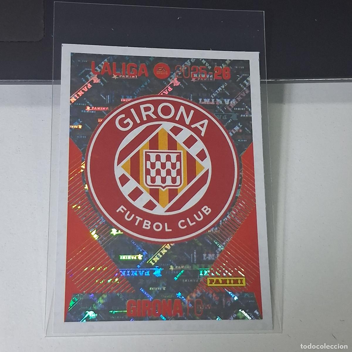 Cromos de f&uacute;tbol: D3 1 ESCUDO LOGO BADGE GIRONA LIGA ESTE 2025 2026 25 26 PANINI STICKERS CROMOS SPORTS