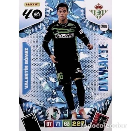 Cromos de f&uacute;tbol: Valent&iacute;n G&oacute;mez Diamante Real Betis 399 de Adrenalyn XL 25-26 2025-2026