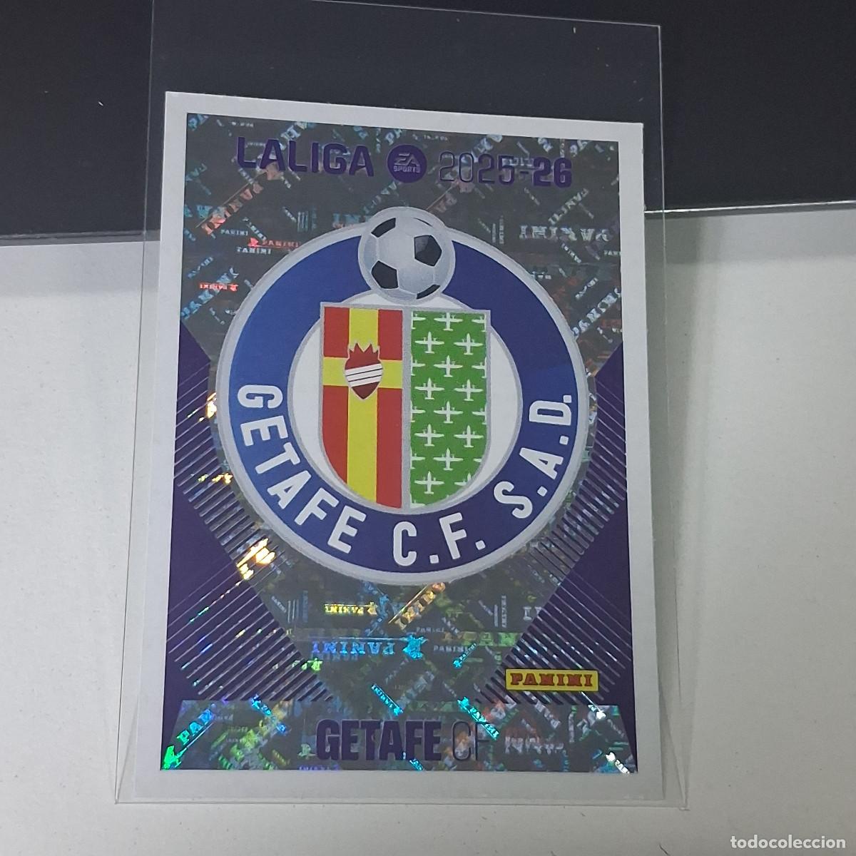 Cromos de f&uacute;tbol: D3 1 ESCUDO LOGO BADGE GETAFE LIGA ESTE 2025 2026 25 26 PANINI STICKERS CROMOS SPORTS