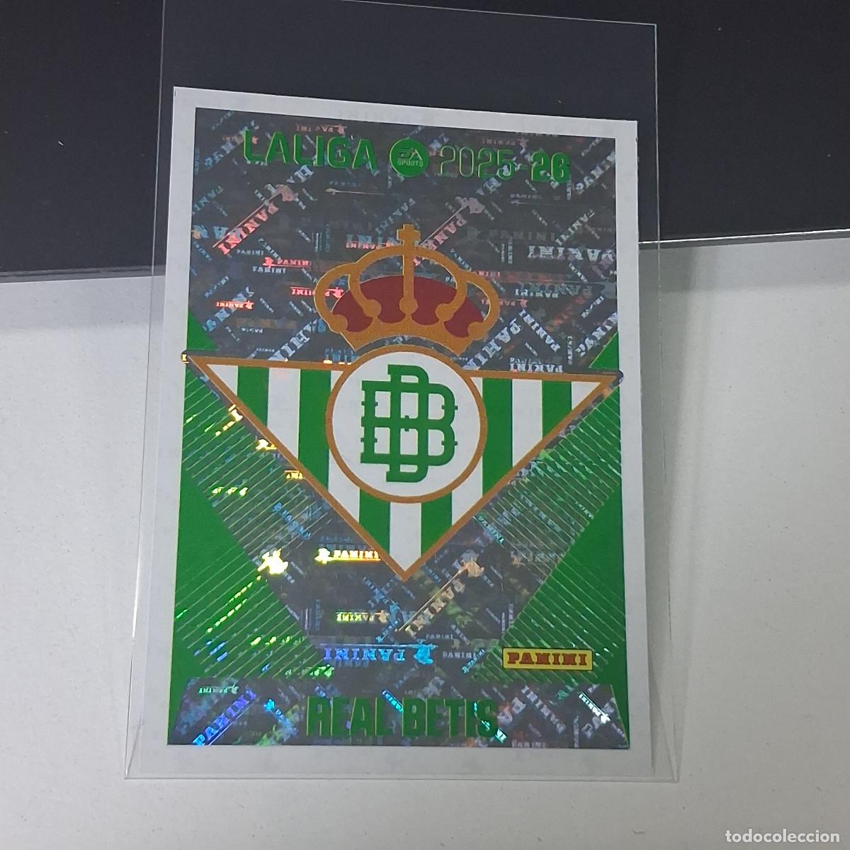 Cromos de f&uacute;tbol: D3 1 ESCUDO LOGO BADGE BETIS LIGA ESTE 2025 2026 25 26 PANINI STICKERS CROMOS SPORTS