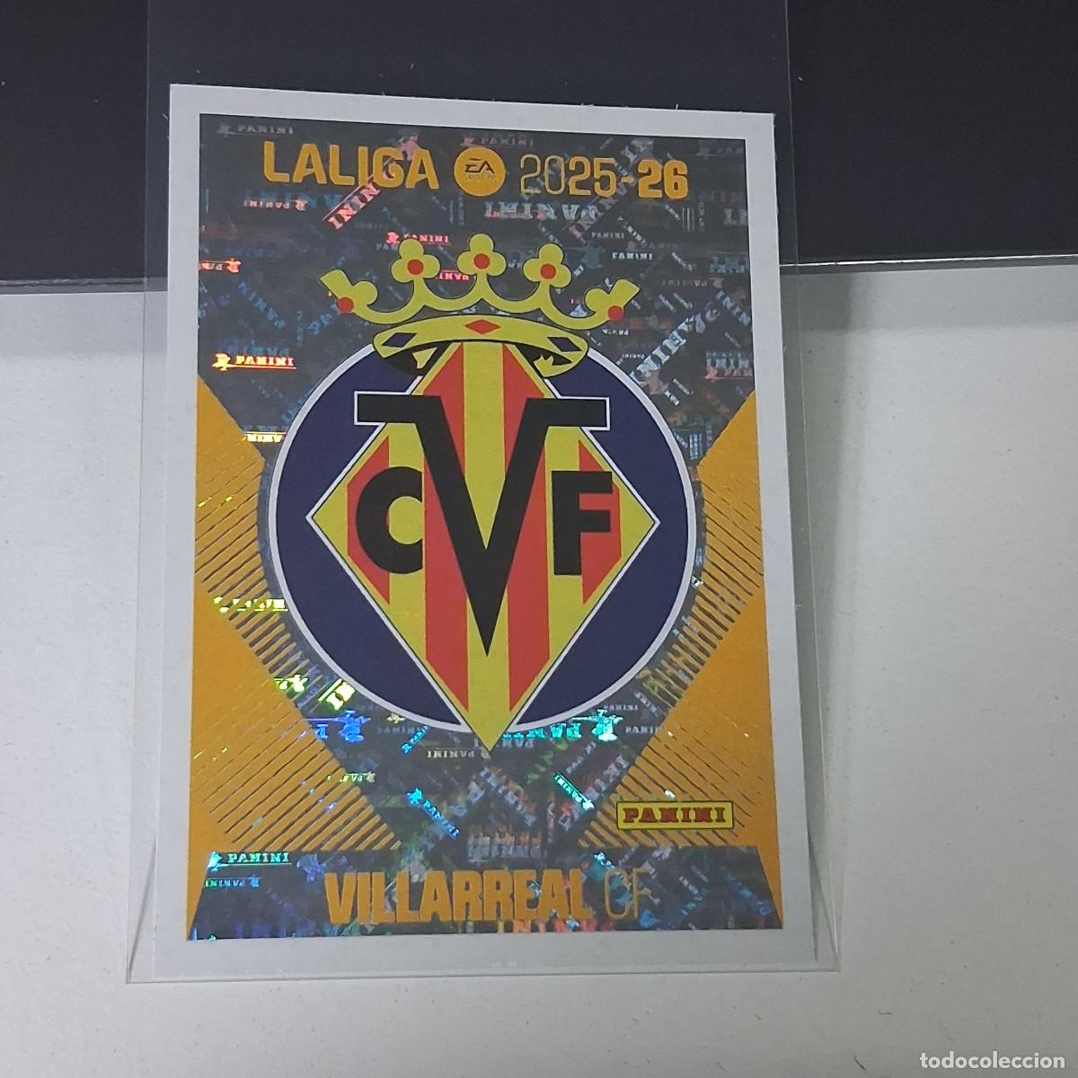 Cromos de f&uacute;tbol: D3 1 ESCUDO LOGO BADGE VILLARREAL LIGA ESTE 2025 2026 25 26 PANINI STICKERS CROMOS SPORTS