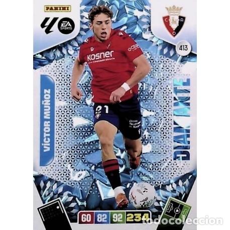 Cromos de f&uacute;tbol: V&iacute;ctor Mu&ntilde;oz Diamante Osasuna 413 de Adrenalyn XL 25-26 2025-2026