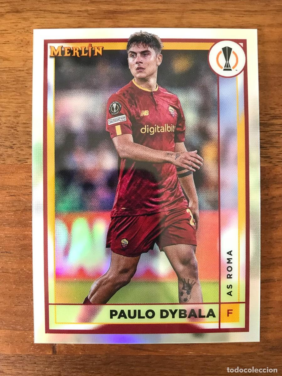 Cromos de f&uacute;tbol: PAULO DYBALA - AS ROMA - REFRACTOR - TOPPS CHROME MERLIN UEFA CHAMPIONS 2022 2023 22 23