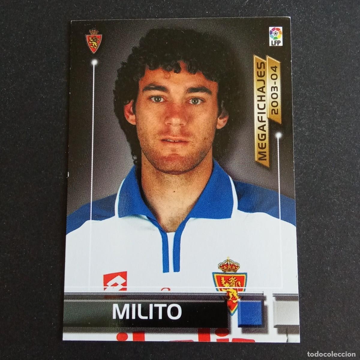 Cromos de Futebol: 500 MILITO ZARAGOZA MEGAFICHAJES LIGA 2003 2004 03 04 MEGAFICHAS PANINI