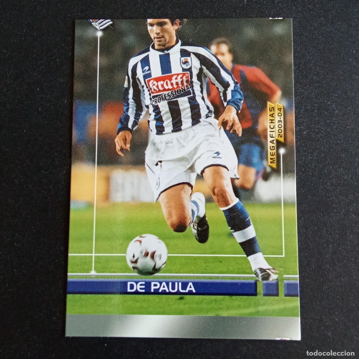 Cromos de f&uacute;tbol: DE PAULA REAL SOCIEDAD LIGA 2003 2004 03 04 MEGAFICHAS PANINI - ERROR IMPRENTA VER FOTOS