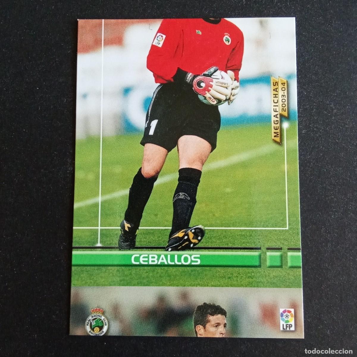 Cromos de f&uacute;tbol: CEBALLOS RACING SANTANDER LIGA 2003 2004 03 04 MEGAFICHAS PANINI - ERROR IMPRENTA VER FOTOS