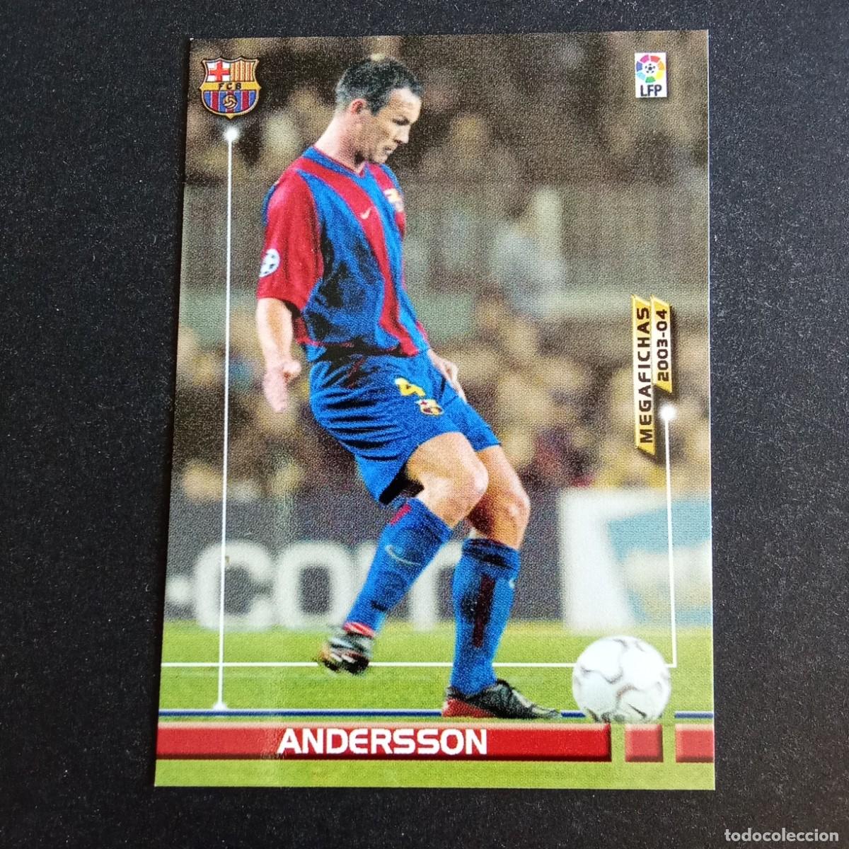 Cromos de f&uacute;tbol: ANDERSSON BARCELONA LIGA 2003 2004 03 04 MEGAFICHAS PANINI - ERROR IMPRENTA VER FOTOS