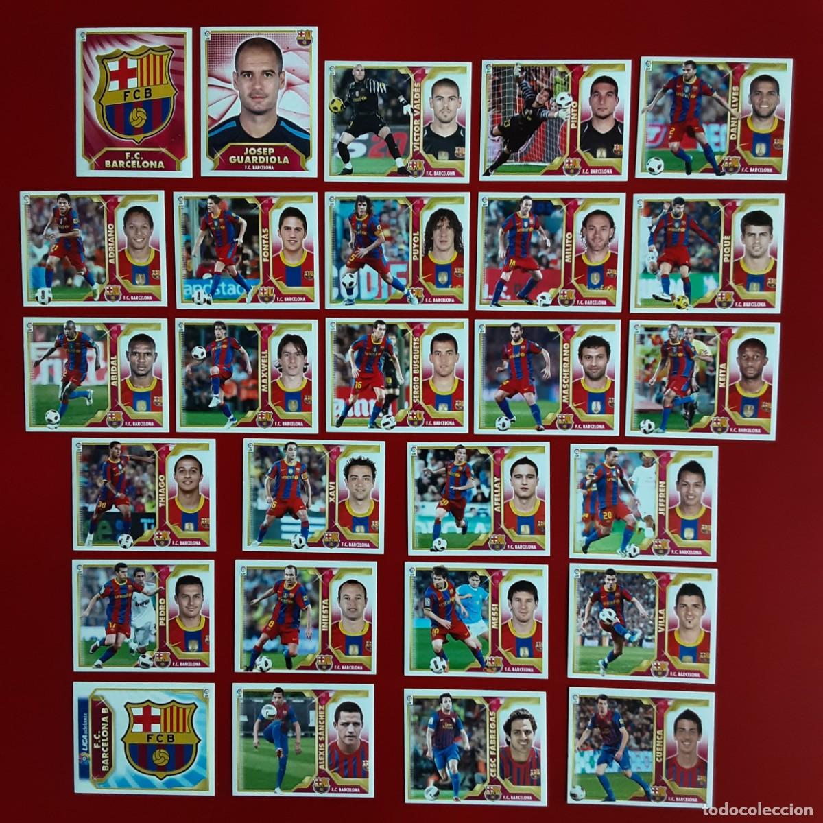Cromos de f&uacute;tbol: EQUIPO COMPLETO BARCELONA LIGA 2011 2012 11 12 COLECCIONES ESTE SIN PEGAR.MESSI.MERCADO INVIERNO.