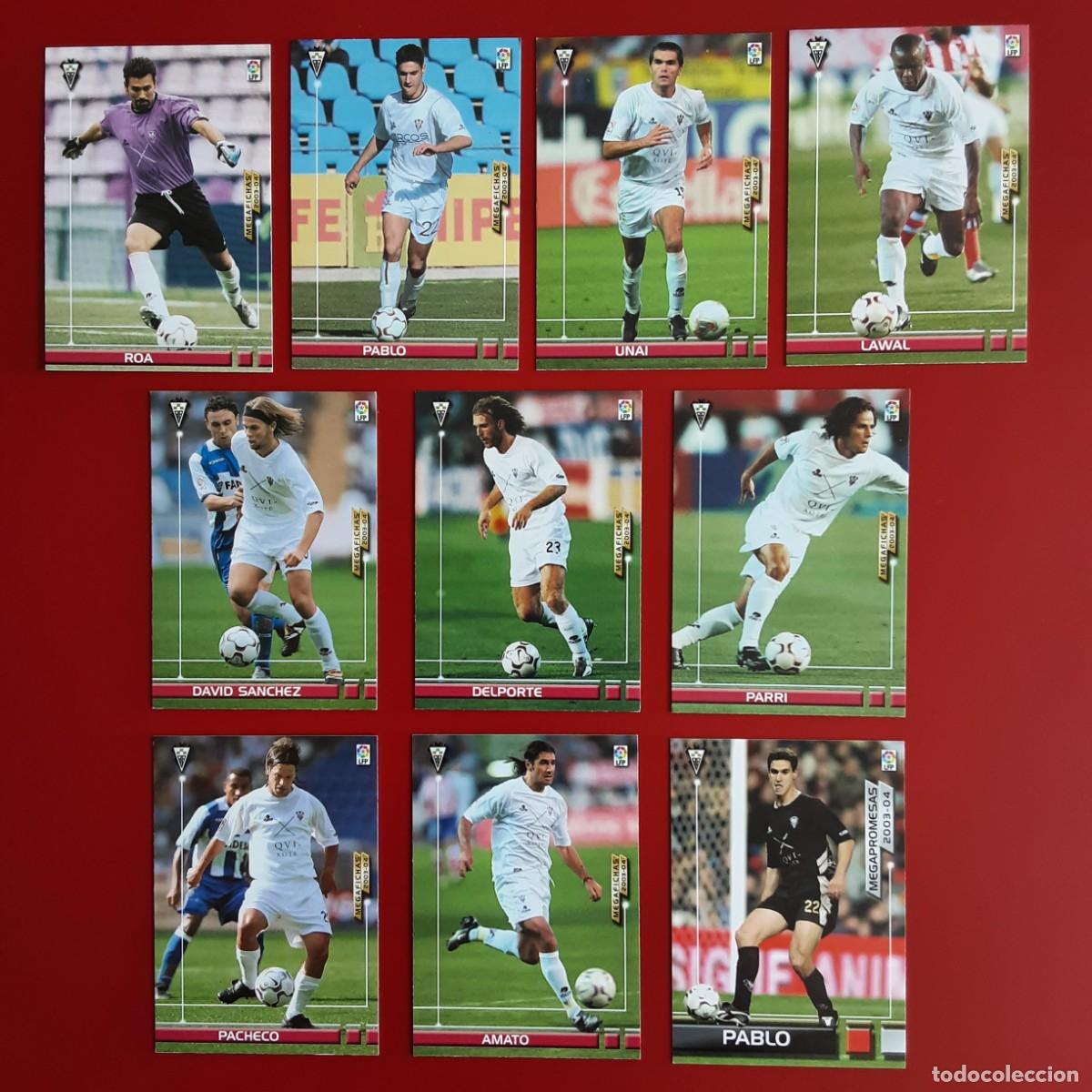 Cromos de f&uacute;tbol: EQUIPO COMPLETO ALBACETE LIGA 2003 2004 03 04 MEGACRACKS MGK PANINI VERSION JAPONESA