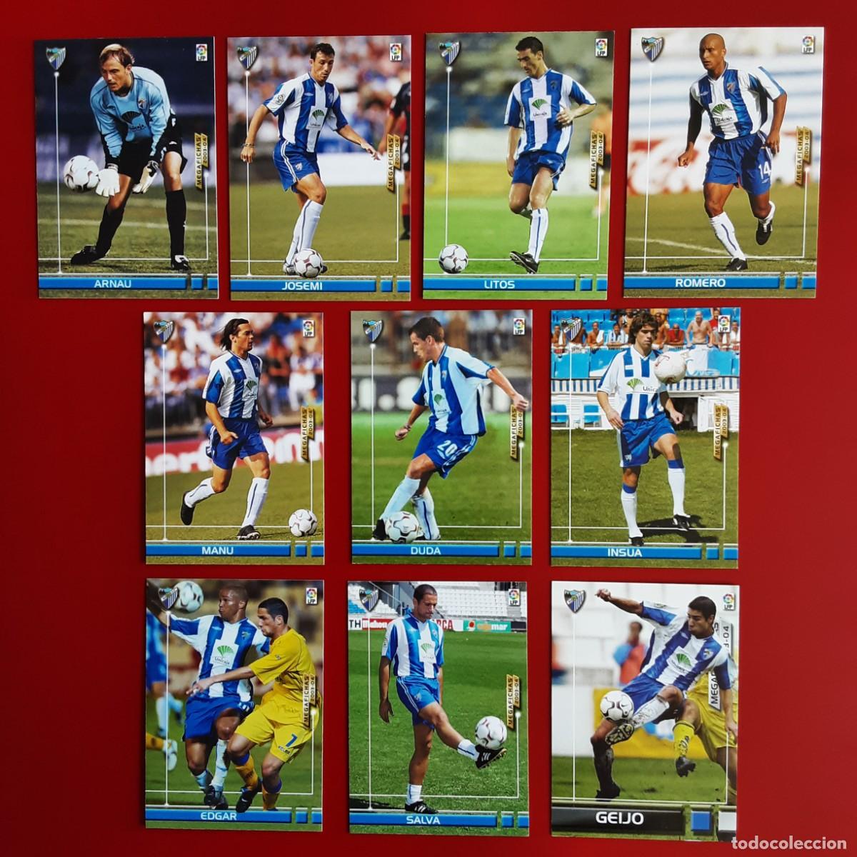 Cromos de f&uacute;tbol: EQUIPO COMPLETO MALAGA LIGA 2003 2004 03 04 MEGACRACKS MGK PANINI VERSION JAPONESA