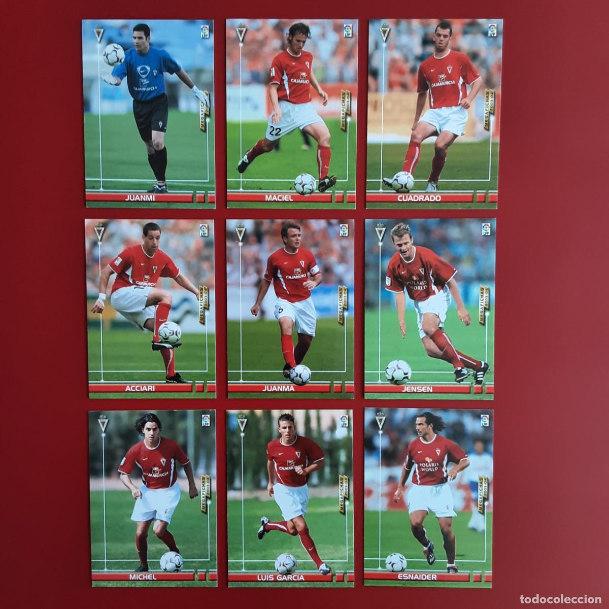 Cromos de f&uacute;tbol: EQUIPO COMPLETO BASICO MURCIA LIGA 2003 2004 03 04 MEGACRACKS MGK PANINI VERSION JAPONESA