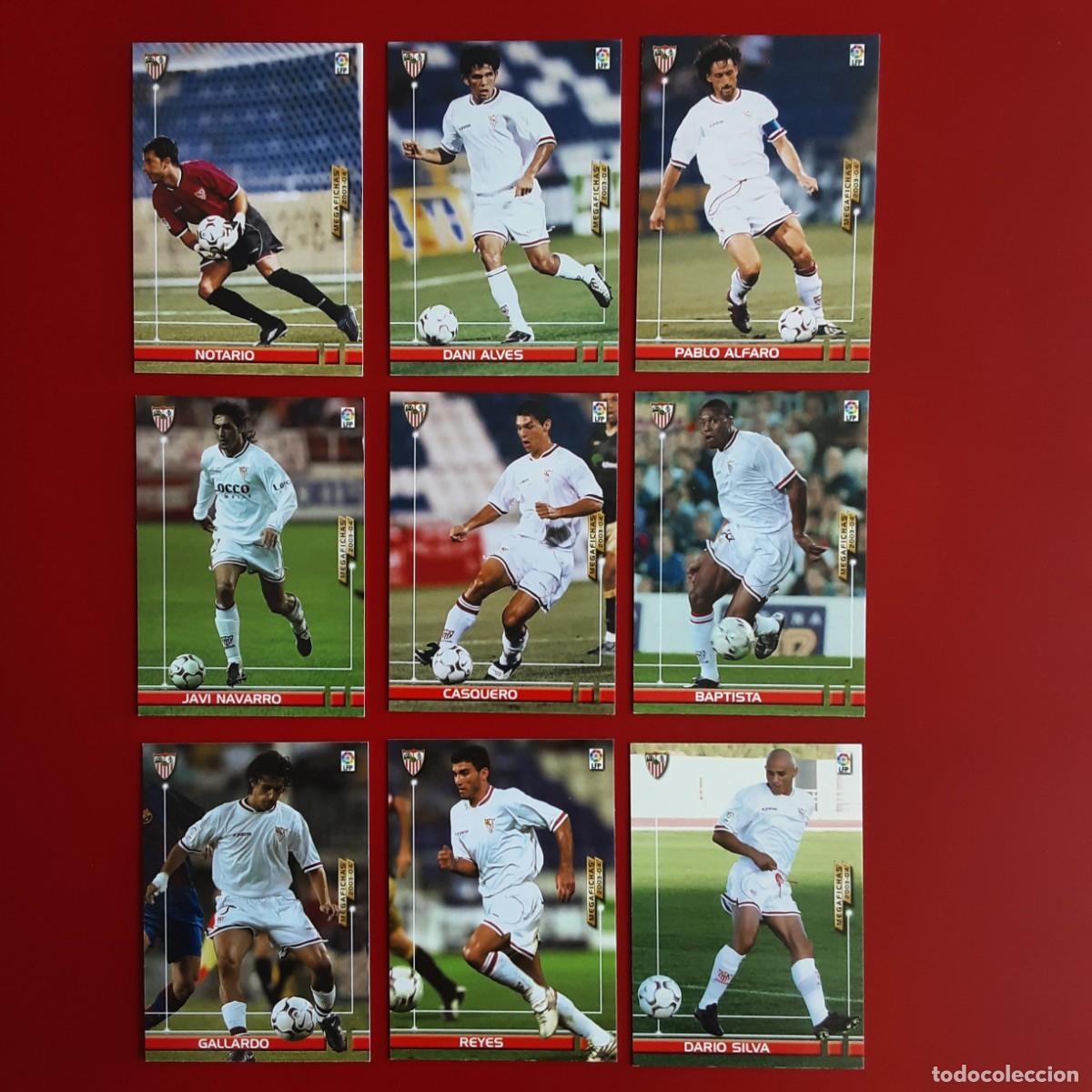 Cromos de f&uacute;tbol: EQUIPO COMPLETO BASICO SEVILLA LIGA 2003 2004 03 04 MEGACRACKS MGK PANINI VERSION JAPONESA