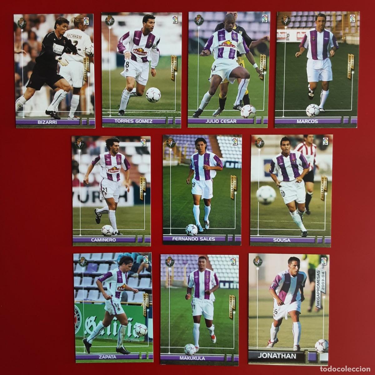 Cromos de f&uacute;tbol: EQUIPO COMPLETO VALLADOLID LIGA 2003 2004 03 04 MEGACRACKS MGK PANINI VERSION JAPONESA