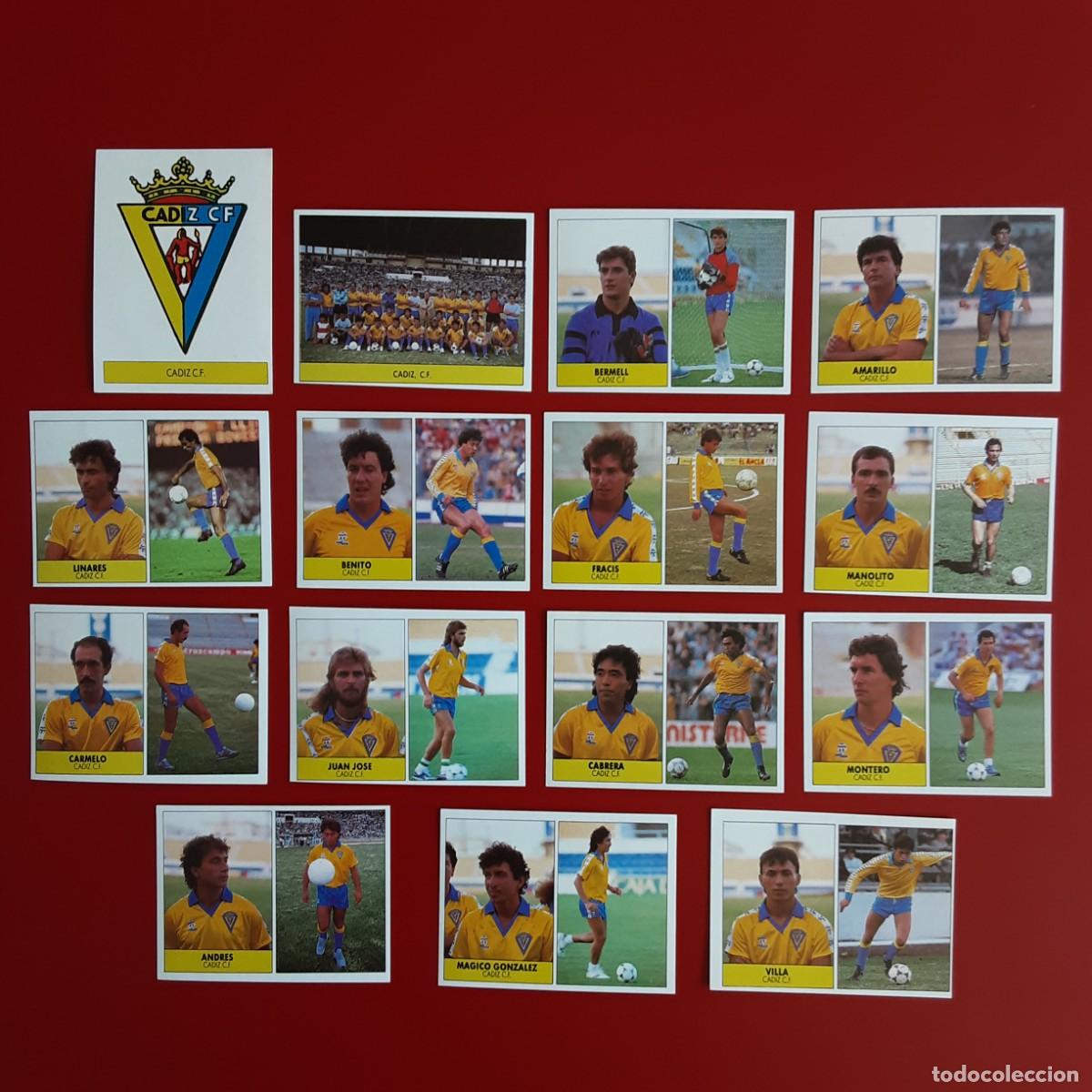 Cromos de f&uacute;tbol: EQUIPO COMPLETO CADIZ EDITORIAL FESTIVAL 1987 1988 LIGA 87 88 NUNCA PEGADO - MAGICO GONZALEZ