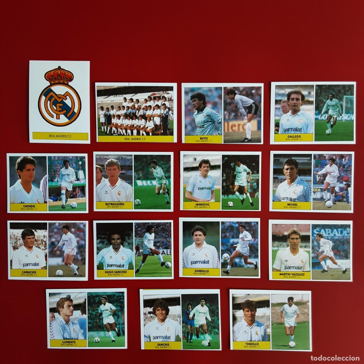 Cromos de f&uacute;tbol: EQUIPO COMPLETO REAL MADRID EDITORIAL FESTIVAL 1987 1988 LIGA 87 88 NUNCA PEGADO