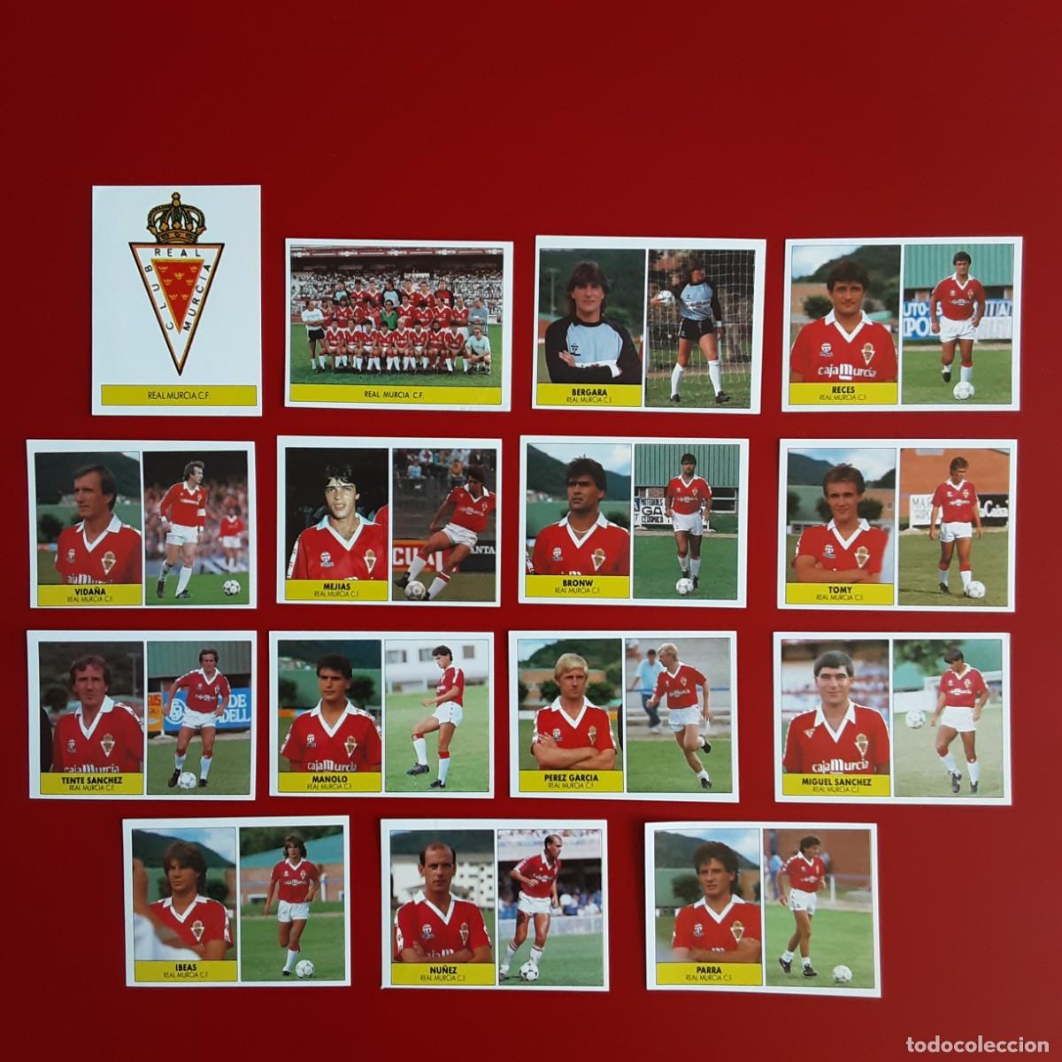 Cromos de f&uacute;tbol: EQUIPO COMPLETO MURCIA EDITORIAL FESTIVAL 1987 1988 LIGA 87 88 NUNCA PEGADO