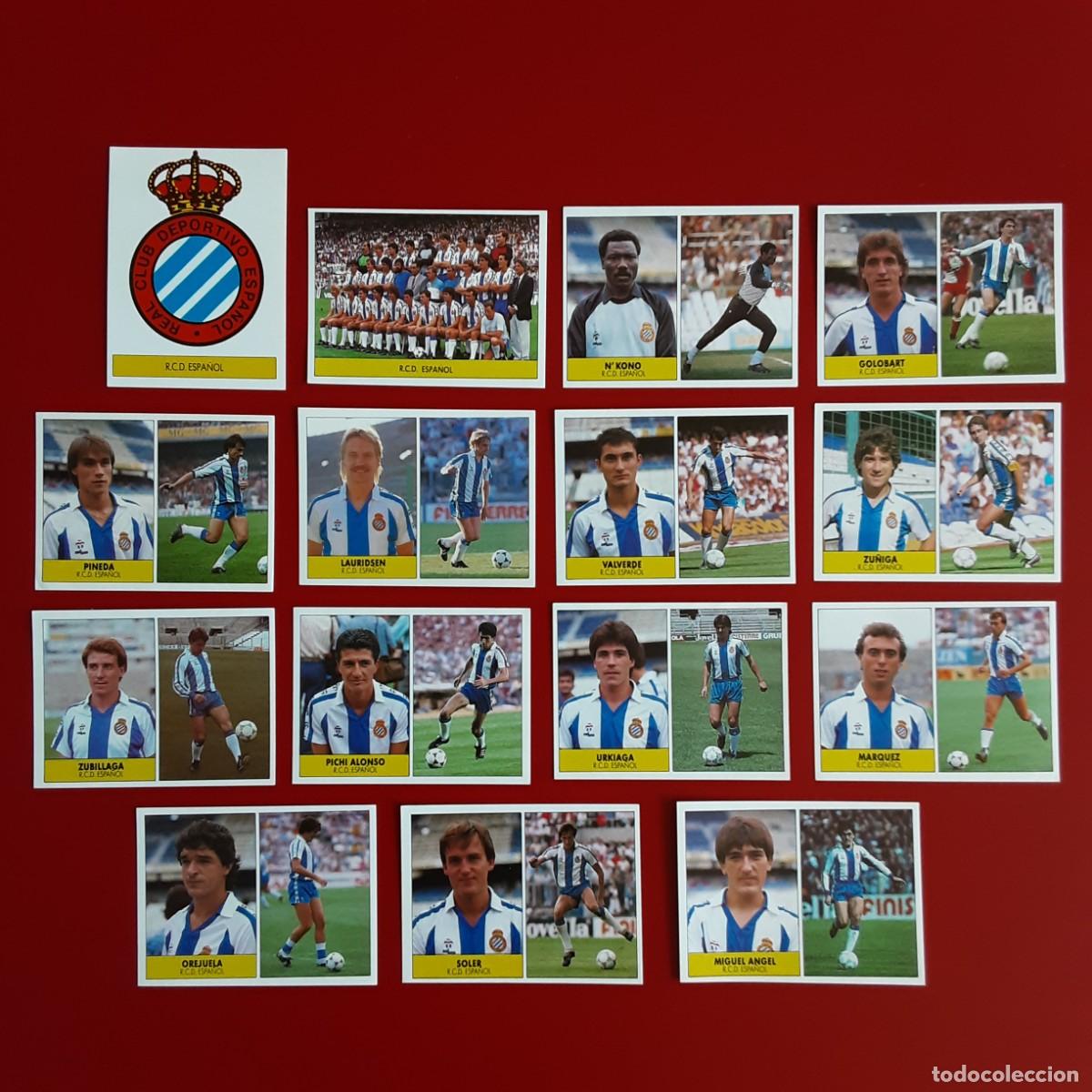 Cromos de f&uacute;tbol: EQUIPO COMPLETO ESPA&Ntilde;OL EDITORIAL FESTIVAL 1987 1988 LIGA 87 88 NUNCA PEGADO