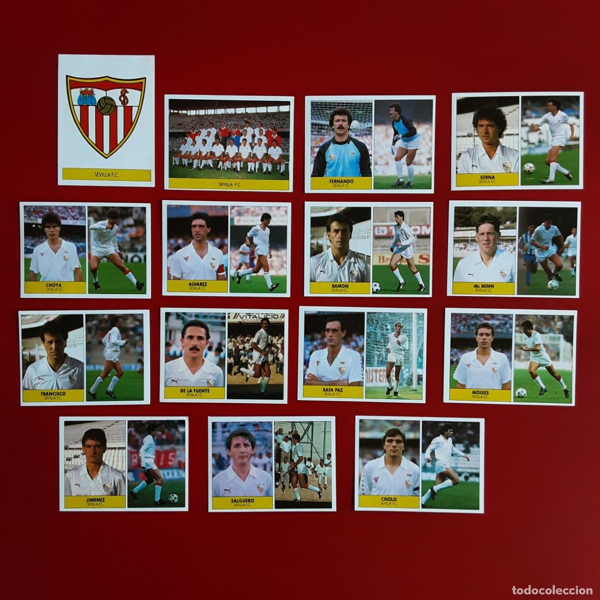 Cromos de f&uacute;tbol: EQUIPO COMPLETO SEVILLA EDITORIAL FESTIVAL 1987 1988 LIGA 87 88 NUNCA PEGADO