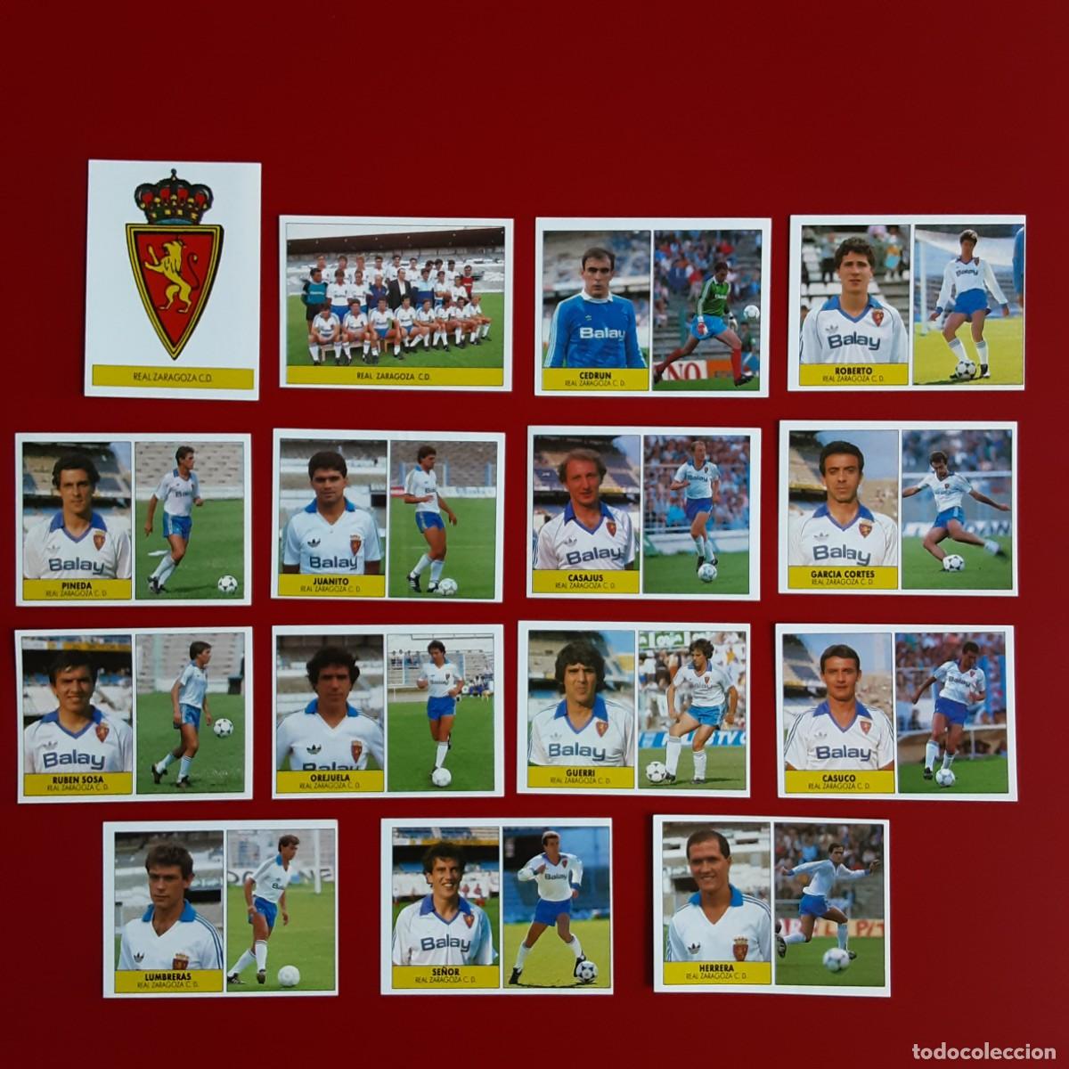 Cromos de f&uacute;tbol: EQUIPO COMPLETO ZARAGOZA EDITORIAL FESTIVAL 1987 1988 LIGA 87 88 NUNCA PEGADO