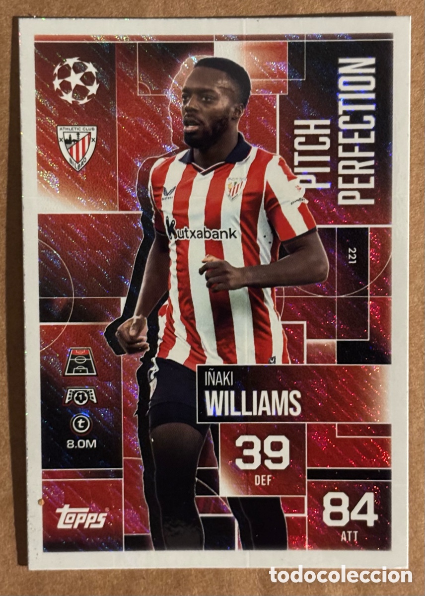 Cromos de f&uacute;tbol: I&Ntilde;AKI WILLIAMS (ATHLETIC CLUB). CARTA PITCH PERFECTION TOPPS MATCH ATTAX 2025/26.