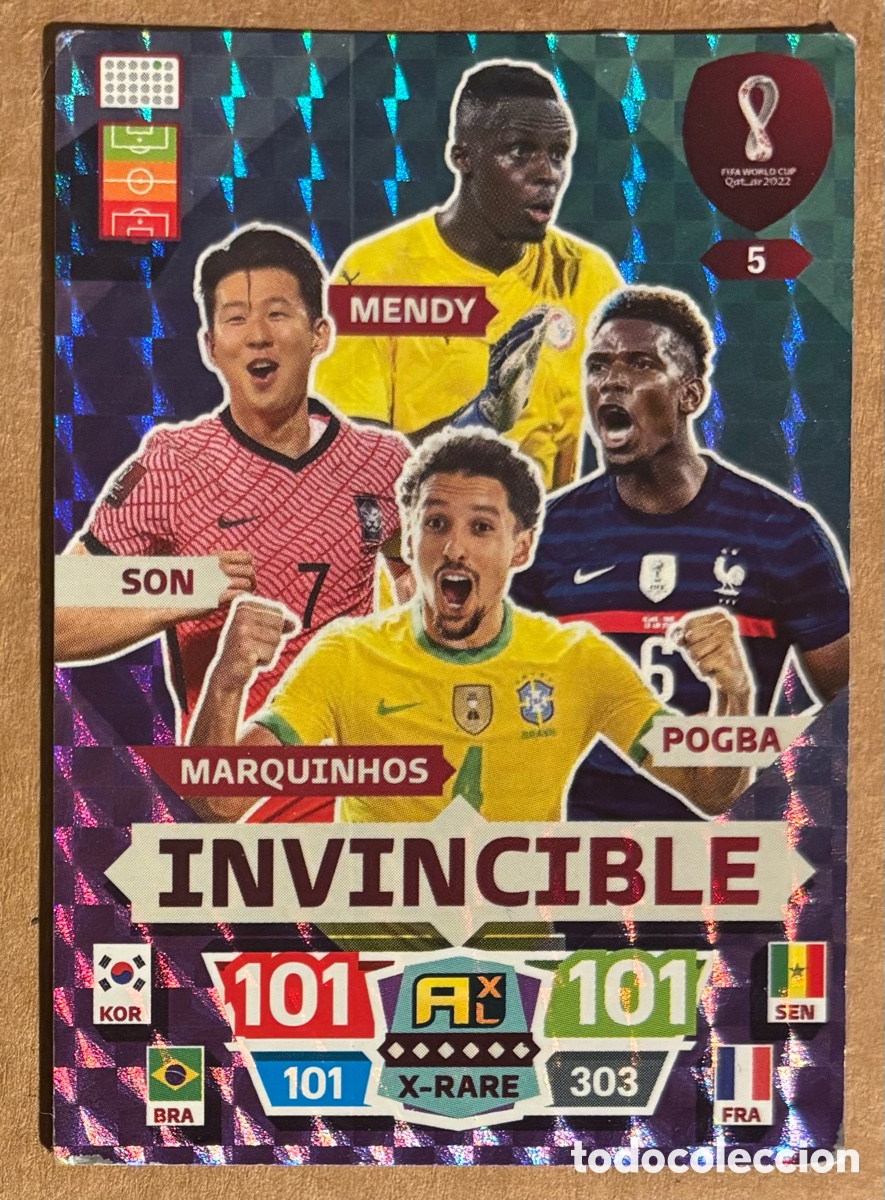 Cromos de f&uacute;tbol: POGBA, MARQUINHOS,... CARTA INVINCIBLE PANINI FIFA WORLD CUP QATAR 2022 ADRENALYN XL. #5.