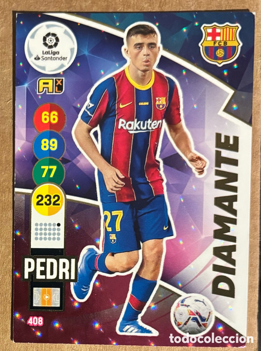 Cromos de f&uacute;tbol: PEDRI (FC BARCELONA). CARTA DIAMANTE ROOKIE CARD PANINI ADRENALYN XL LIGA 2020/21. #408.