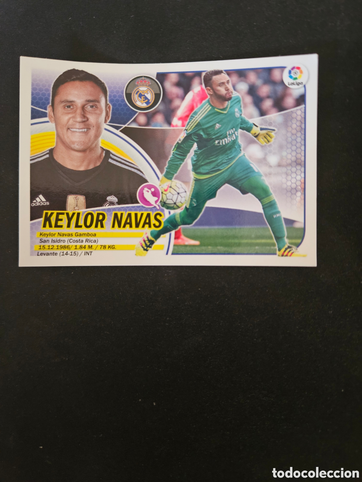 Cromos de f&uacute;tbol: KEYLOR NAVAS N&ordm; 1 REAL MADRID &ndash; LIGA ESTE 2016-17 PANINI
